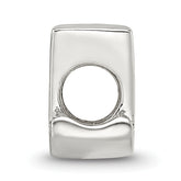 Sterling Silver 925 Script Letter U Bead with Polished Finish